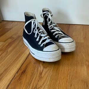 Black platform converse